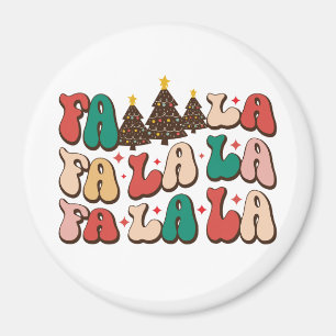 Imã Fa la la Retro Groovy Feriados de Natal