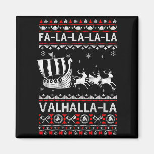 Imã Fa La La Valhalla Navio Viking Natal Xmas Suéter F