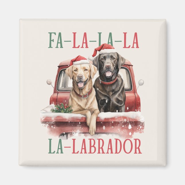 IMÃ FA LA LABRADOR DOG RED TRUCK FURRY NATMAS (Frente)