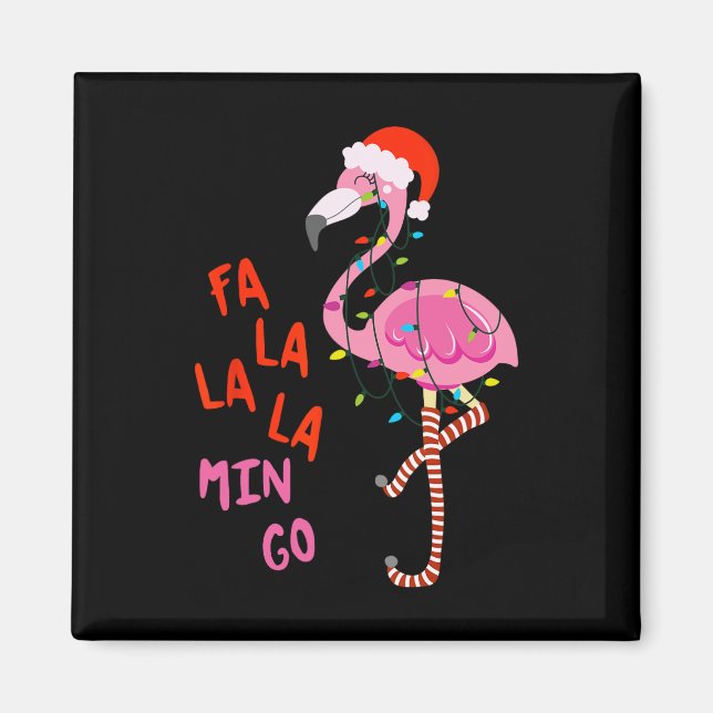 Imã Fa La Mingo Flamingo Natal Tropical Xmas Tr (Frente)