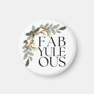 Imã Fab-Yule-Ous Natal Moderno Verde, Vermelho e Doura