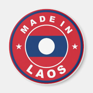 Imã fabricado em laos country flag rótulo do produto c