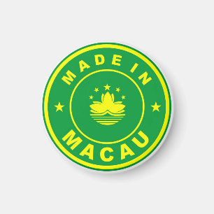 Imã fabricado em macau country flag rótulo do produto