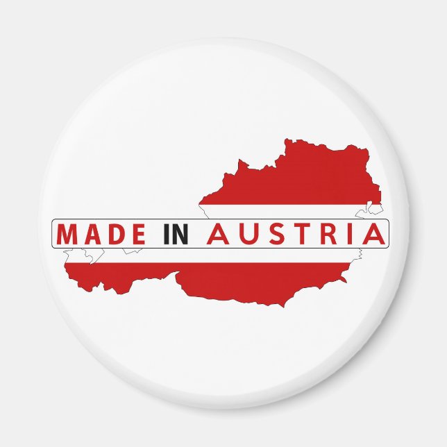 Imã fabricado na áustria — mapa do país — rótulo do pr (Frente)