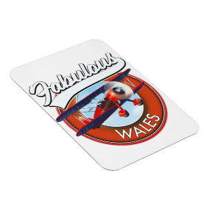 Ímã Fabuloso patch de viagem do estilo retrô Wales