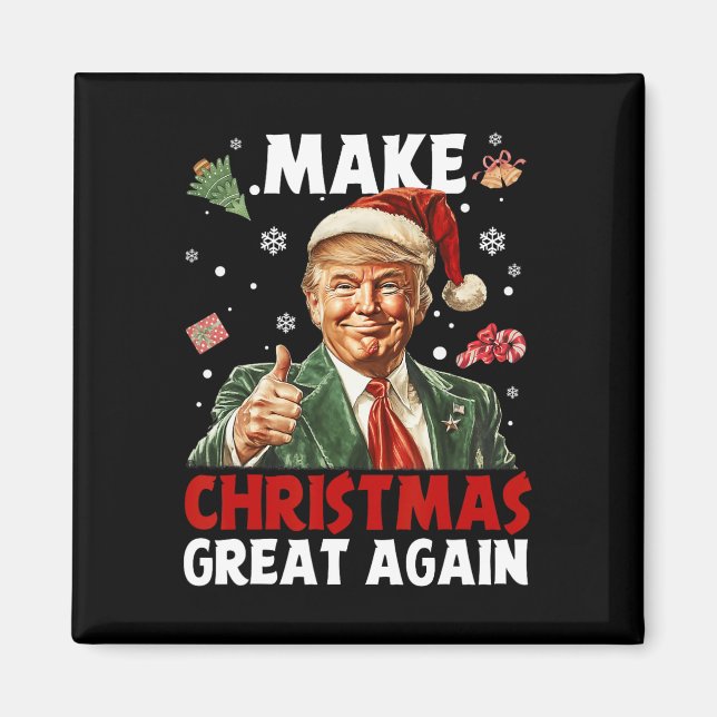 Imã Faça Excelente De Natal Novamente Papais noeis Eng (Frente)
