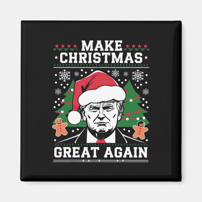 Imã Faça Excelente De Natal Novamente Papais noeis Eng (Frente)