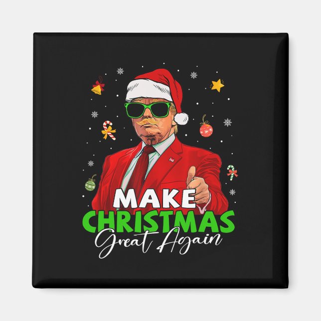 Imã Faça Excelente de Natal novamente Papais noeis eng (Frente)