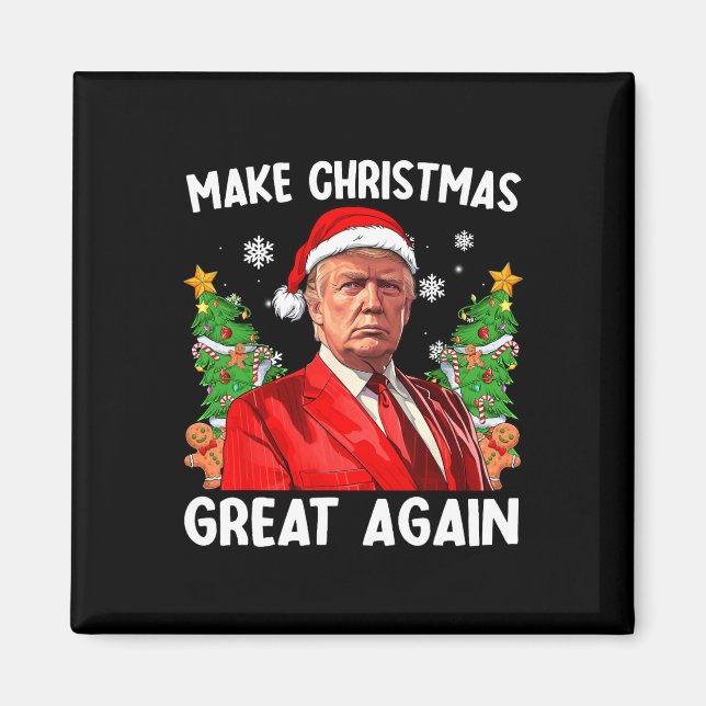 Imã Faça Excelente De Natal Novamente Papais noeis Eng (Frente)