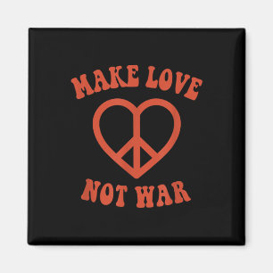 Imã Faça o amor não a guerra - retrorreflector Hippie