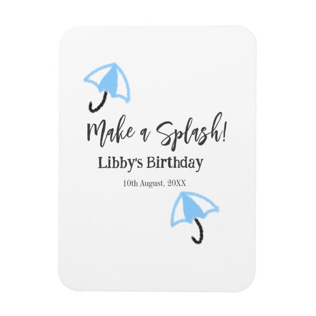 Ímã Faça o aniversário da piscina de verão do guarda-c (Vertical)