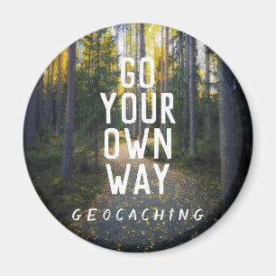Imã Faça o seu próprio caminho Geocaching Personaliz