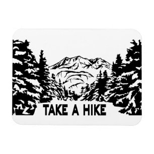 Ímã Faça uma citação de Hike, paisagem monocromática d