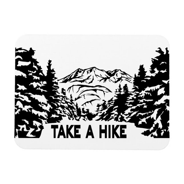 Ímã Faça uma citação de Hike, paisagem monocromática d (Horizontal)