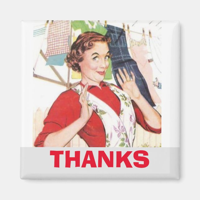 Imã Faça você mesmo em casa, lave as roupas (Frente)