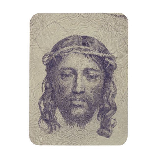 Ímã Face de Cristo na Rua. O Véu Sagrado de Veronica (Vertical)