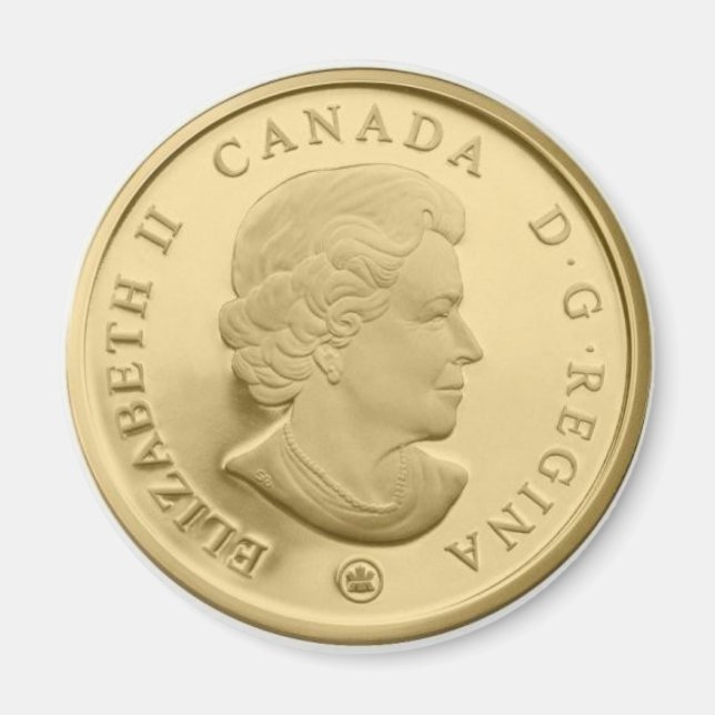 Imã Face Dourada de dólar do Canadá (Frente)