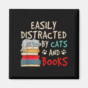 Imã Fácil distração de gatos e livros   Gato engra