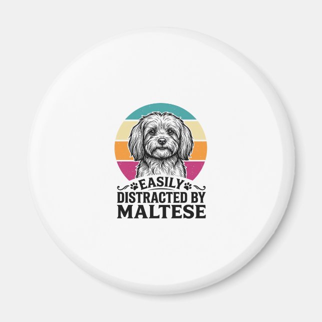 Imã Facilmente Distraída Pelo Design de Cachorro Vinta (Frente)
