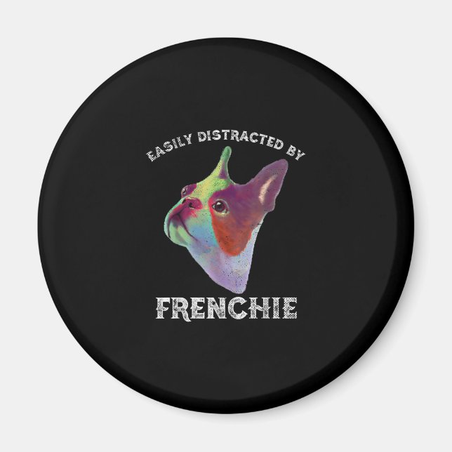 Imã Facilmente Distraído Pelo Bolldog Francês Engraçad (Frente)