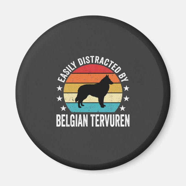 Imã Facilmente Distraído Pelo Cão Tervuren Belga (Frente)