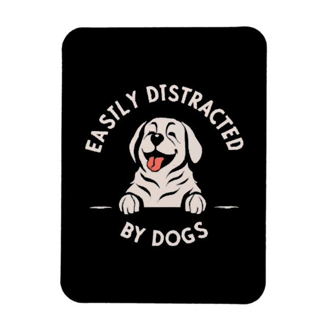 Ímã Facilmente distraído por cães (Vertical)