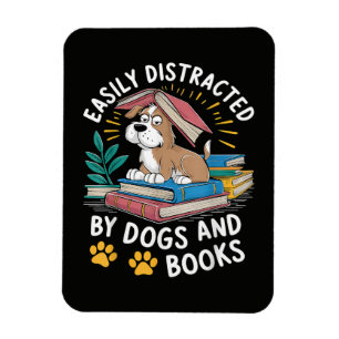 Ímã Facilmente Distraído por Cães e Livros Animais de