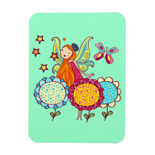 Ímã Fada do jardim com flores