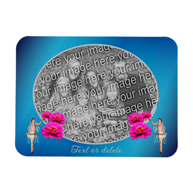Ímã Fada E Flores Personalizadas Adicione Sua Foto (Horizontal)