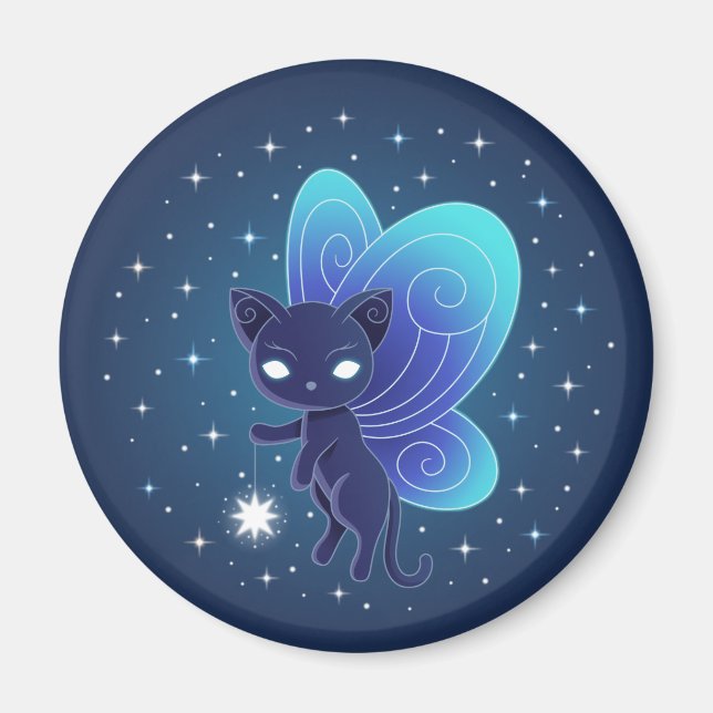 Imã Fada Estrela Noturna Pixie Gato (Frente)