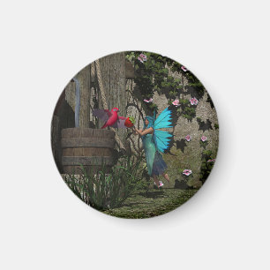 Imã Fada Gelada Alimentando um Pássaro