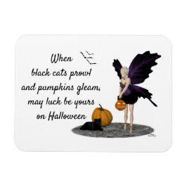 Ímã Fada Halloween Com Magneta Flexível De Abóbora