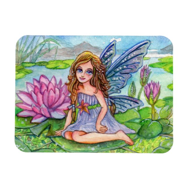 Ímã Fada No Lily Pad (Horizontal)