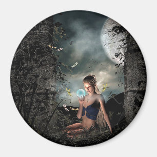 Imã Fada - Tale Crystal Ball Full Moon Fantasy Magnet