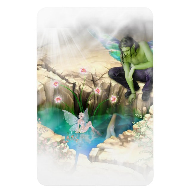 Ímã Faerie em Elven Pond Vignette (Vertical)