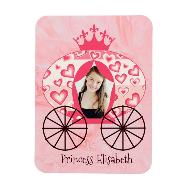 Ímã Fairytale Royal Princess Carruagem Girl Birthday (Vertical)