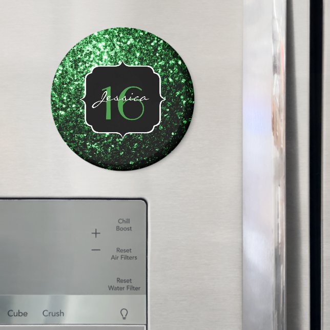 Imã Faíscas cintilantes verdes escuras Doce 16 (In Situ (Fridge))