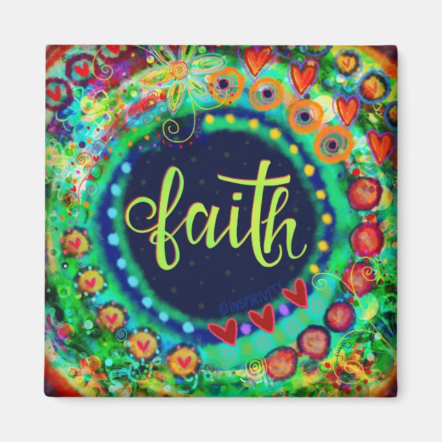 Imã Faith Colorful Whimsical Trendational (Frente)