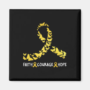 Imã Faith Courage Esperança Cancer Consciência Dourada