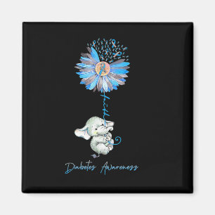 Imã Faith Cute Elephants Sunflower Diabetes Sensibiliz