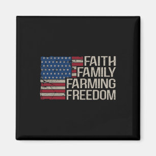 Imã Faith Family Farming Freedom American Flag 4º