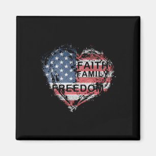 Imã Faith Family Farming Freedom American Flag 4º