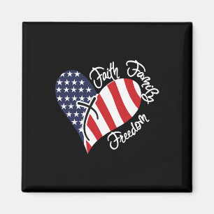 Imã Faith Family Freedom Heart Christian Patriotic 4th
