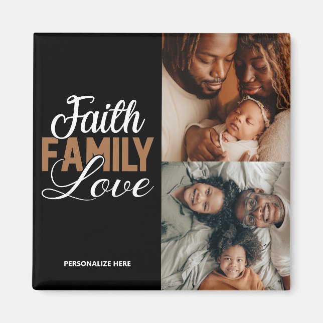 Imã Faith Family Love Personated Magnet (Frente)
