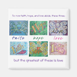 Imã Faith Hope Love Angel Word Collnet