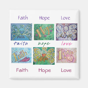 Imã Faith Hope Love Angel Word Collnet