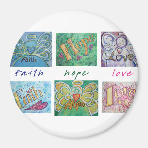 Imã Faith Hope Love Angel Word Collnet