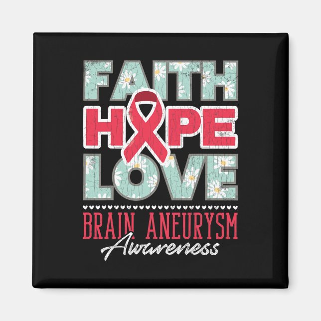 Imã Faith Hope Love Brain Aneurysm Apoio à Consciência (Frente)