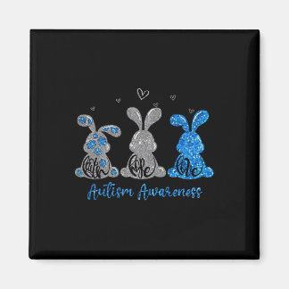 Imã Faith Hope Love Leopard Easter Bunny Autism Awaren