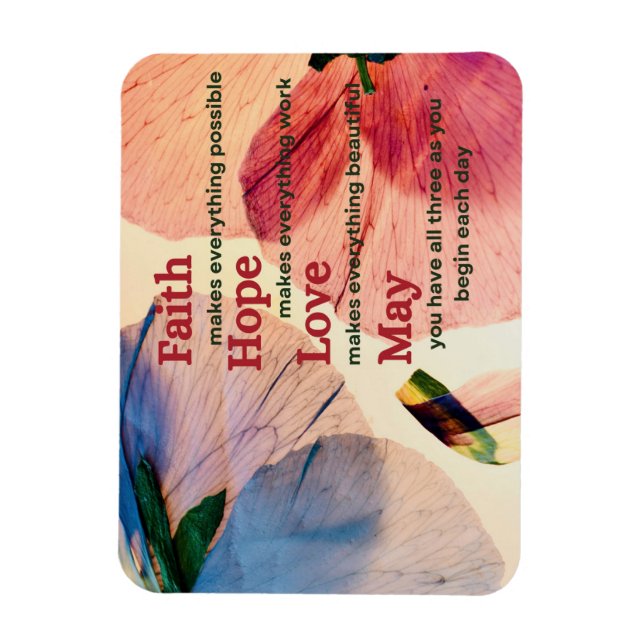 Ímã Faith Hope Love May (Vertical)